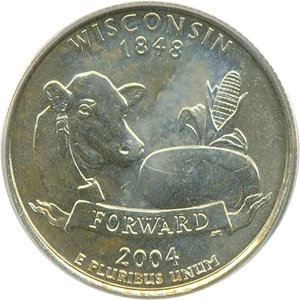 image for: 2004-D 25c Wisconsin - Extra Leaf High PCGS MS64