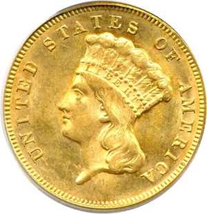 image for: 1874 $3 PCGS MS62