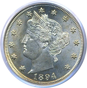 image for: 1894 5c PCGS MS64