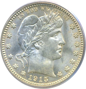 image for: 1915-D 25c PCGS MS65