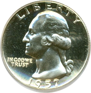 image for: 1957 25c PCGS Proof 68