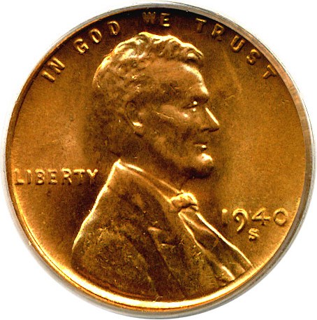 image for: 1940-S 1c  PCGS MS66 RD