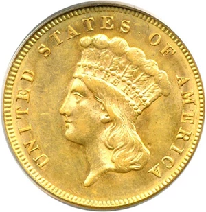 image for: 1874 $3 PCGS MS60