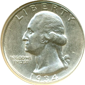 image for: 1934-D 25c DGS AU55 (Lightly Cleaned)