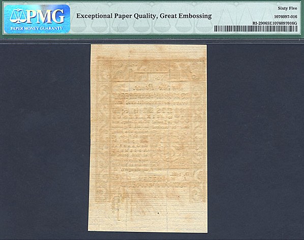 image for: Rh. Island: Fr.RI290 1786 6d May PMG Gem CU65  [11119]