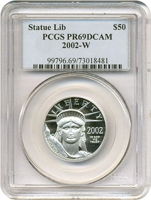 image for: 2002-W $50 Platinum Eagle PCGS Proof 69 DCameo