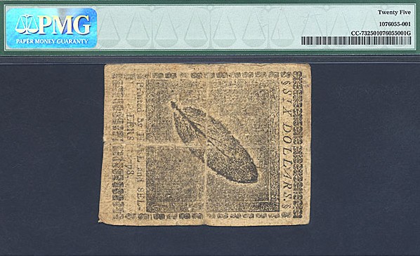 image for: Continental Congress: Fr.CC73 1778 $6 11-Apr PMG VF25  [14712]
