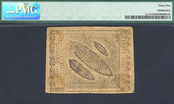 image for: Continental Congress: Fr.CC81 1778 $8 26-Sep PMG VF35  [100208]