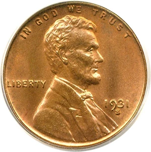 image for: 1931-S 1c PCGS MS65 RD