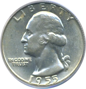 image for: 1955-D 25c PCGS MS65