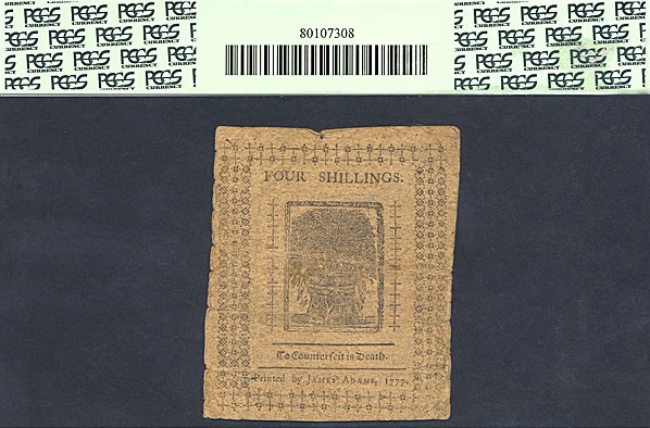 image for: Delaware: Fr.DE88 1777 4s 1-May PCGS F15  [38441]