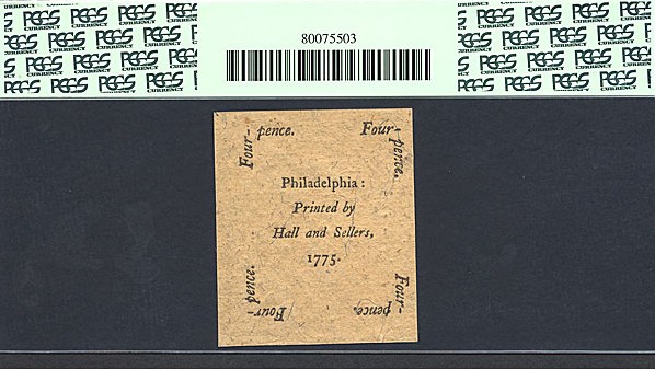 image for: Pennsylvania: Fr.PA183 1775 4d 25-Oct PCGS Choice CU63 PPQ  [7561]