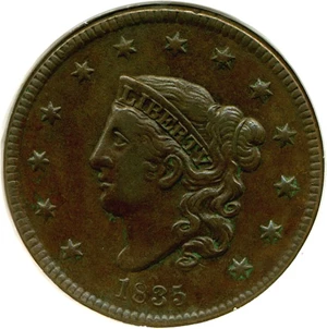 image for: 1835 1c DGS XF40 Head of 1836 (Corroded)