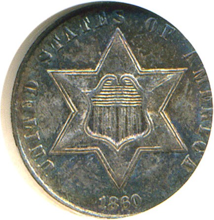 image for: 1860 3cS  NGC MS64 *Color*