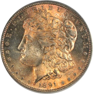image for: 1891 $1 PCGS MS65