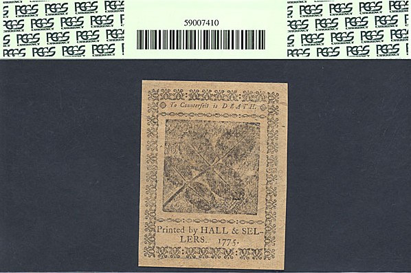 image for: Pennsylvania: Fr.PA187 1775 18d 25-Oct PCGS Choice CU64  [15348]