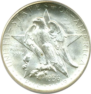 image for: 1936-S 50c Texas PCGS/CAC MS65