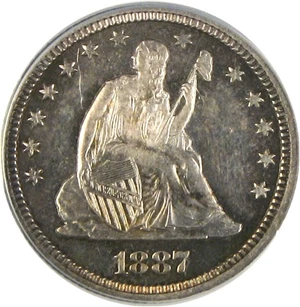 image for: 1887 25c PCGS Proof 64