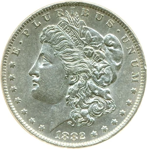 image for: 1882-O/S $1 DGS AU55 (Cleaned)