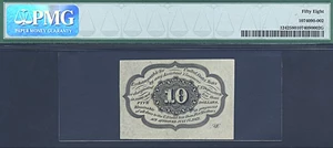 image for: Fractional Currency: Fr.1242 10-Cent Washington postage stamp obverse. PMG AU58