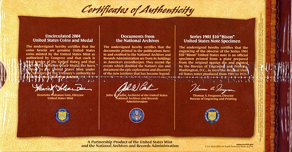 image for: 2004 Set Lewis and Clark Coinage & Currency Set in Mint Packaging