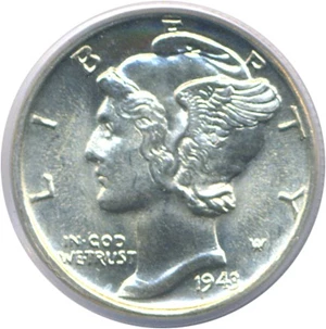 image for: 1943 10c PCGS MS66 FB