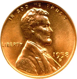 image for: 1958-D 1c NGC MS66 RD