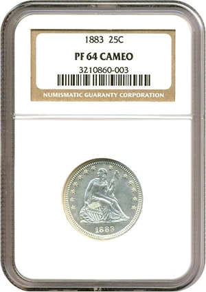 image for: 1883 25c NGC Proof 64 Cameo