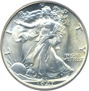 image for: 1947 50c PCGS MS66