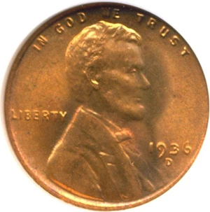 image for: 1936-D 1c NGC MS66 RD
