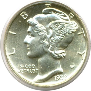 image for: 1938-D 10c PCGS MS66 FB