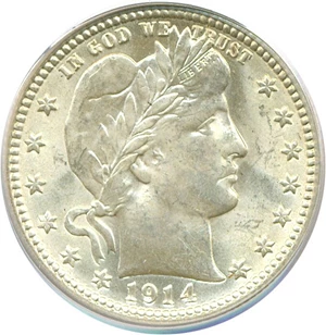 image for: 1914 25c PCGS MS64