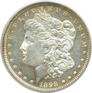 image for: 1898 $1 PCGS MS63 PL