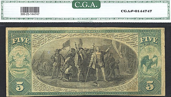 image for: Fr.399 Original $5 First Charter Period CGA VF25 #1745 Michigan [2750]