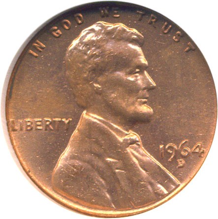 image for: 1964-D 1c  NGC MS66 RD