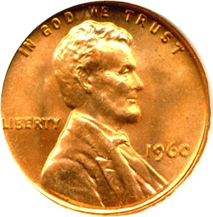 image for: 1960 1c Small Date NGC MS66 RD