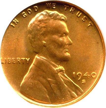 image for: 1940-S 1c  NGC MS66 RD
