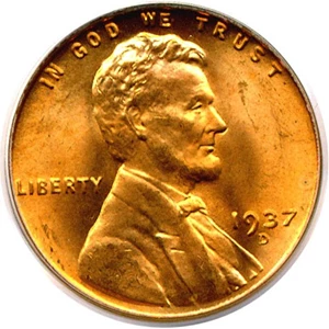 image for: 1937-D 1c PCGS MS66 RD