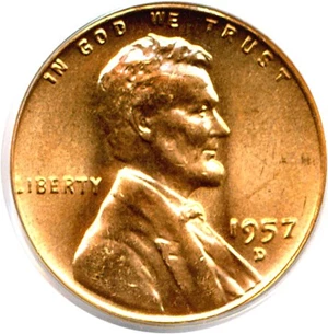 image for: 1957-D 1c PCGS MS66 RD