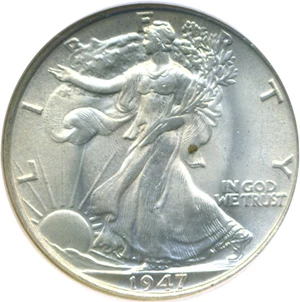 image for: 1947 50c NGC MS64