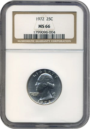 image for: 1972 25c NGC MS66