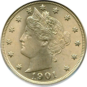 image for: 1901 5c PCGS MS65