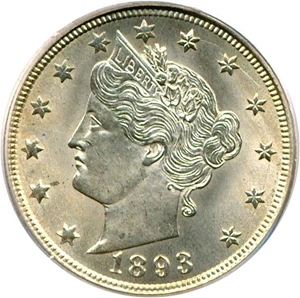 image for: 1893 5c PCGS MS65