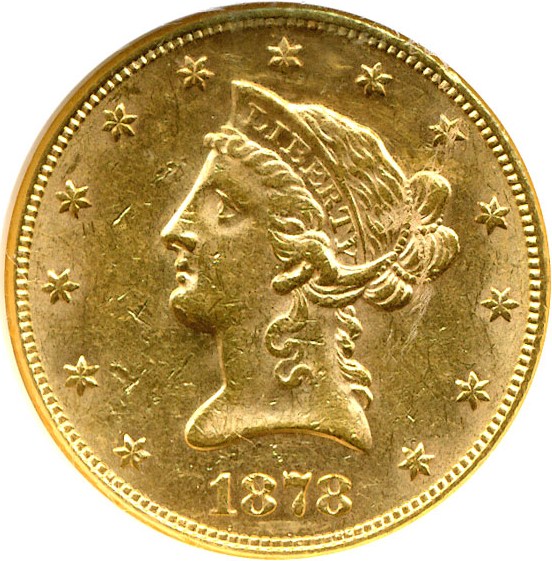 image for: 1878 $10  NGC MS61 