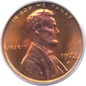 image for: 1972-D 1c PCGS MS66 RD