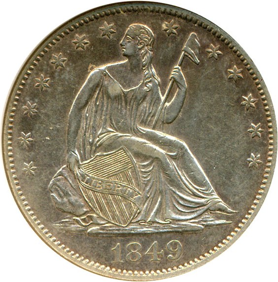 image for: 1849-O 50c  ANACS AU50 