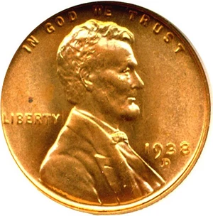image for: 1938-D 1c NGC MS66 RD