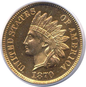 image for: 1870 1c PCGS/CAC Proof 64 RD