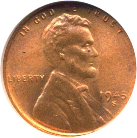 image for: 1945-S 1c  NGC MS66 RD