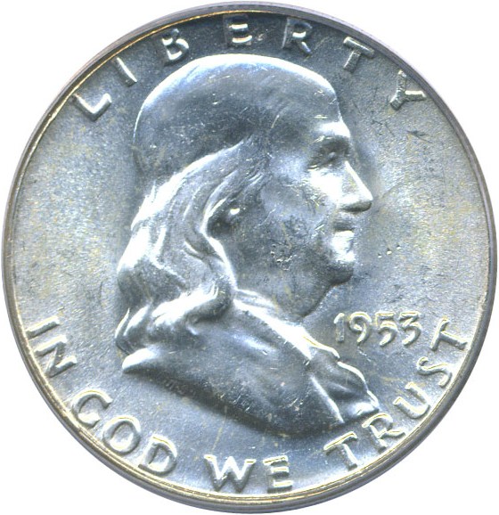 image for: 1953 50c  PCGS MS64 FBL